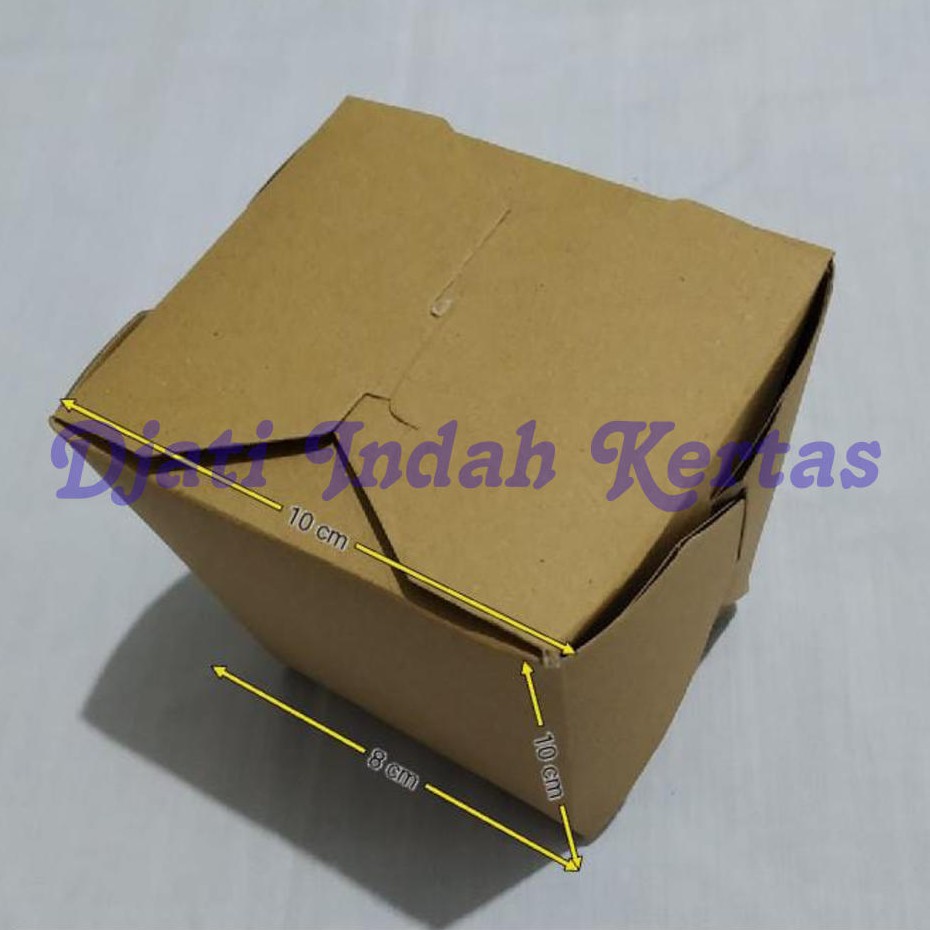 TERMURAH !!! Kardus Food Pail / Dus Coklat ( Uk. 10x10x8 ) Isi 50pcs