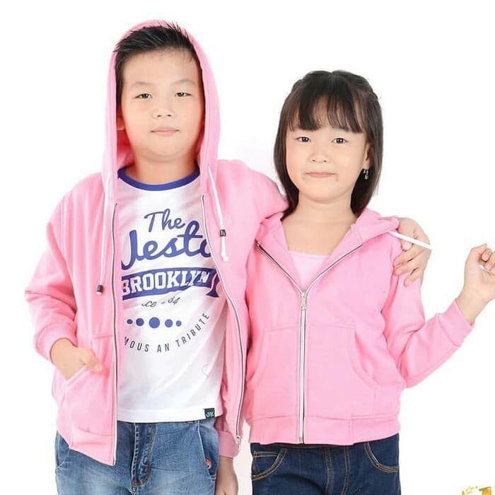 Jaket Resleting anak Hoodie Zipper Polos 1 tahun sampai 12 tahun