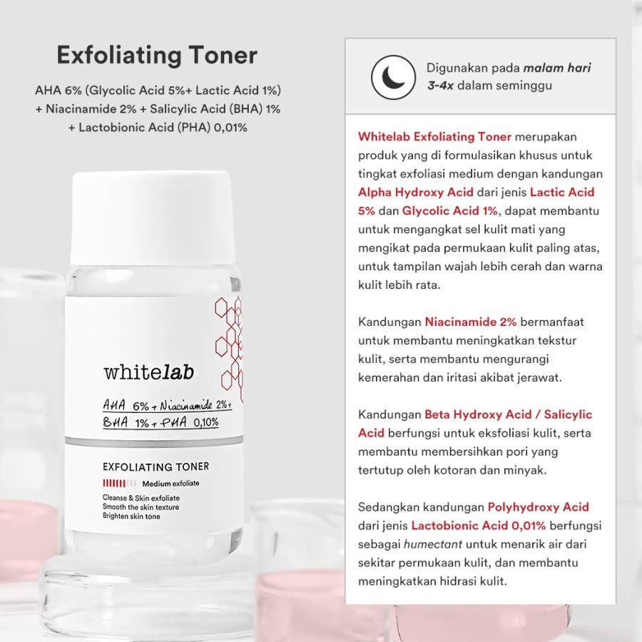 Pelembab Pencerah Regenerasi Kulit Face Toner Exfoliating Whitelab