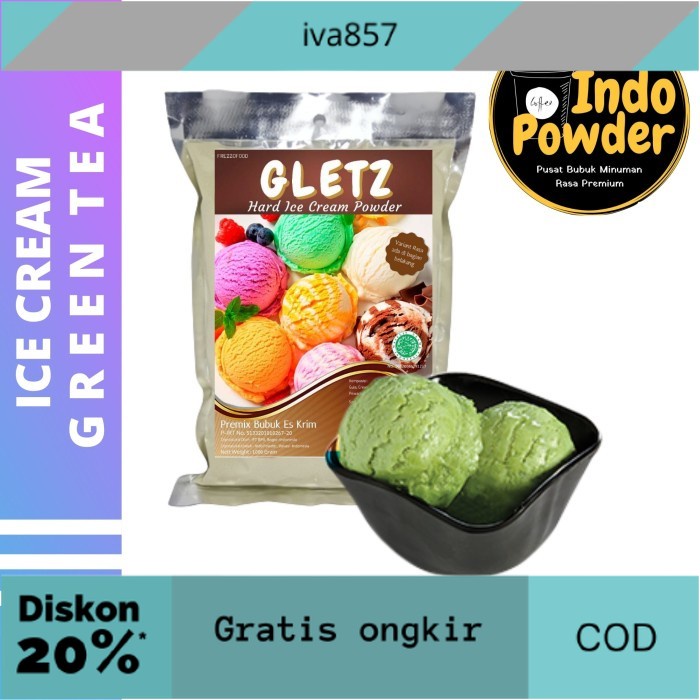 

PROMO HARD ICE CREAM GREEN TEA 1Kg - Bubuk Es Krim GREEN TEA GRATIS ONGKIR