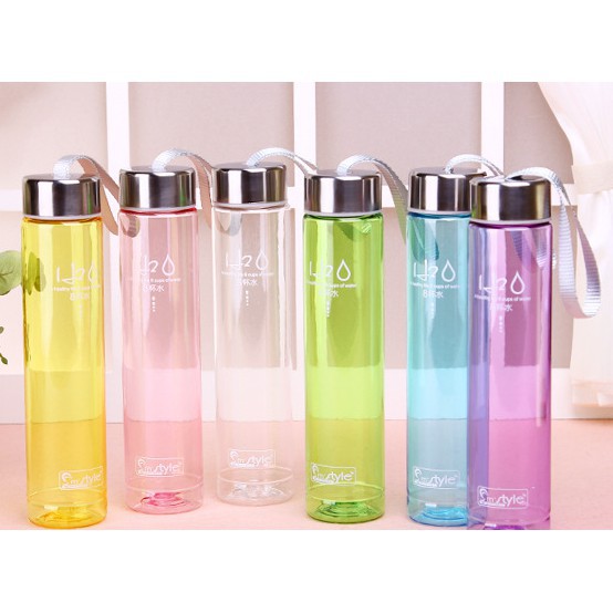 DEJI -  Botol Minum Bening H2O / Bottle H2O Clear / Botol Air 280 ML