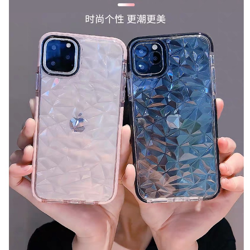 case iPhone transparan berlian pola shell iPhone 11 Pro Max shell penuh anti-jatuh