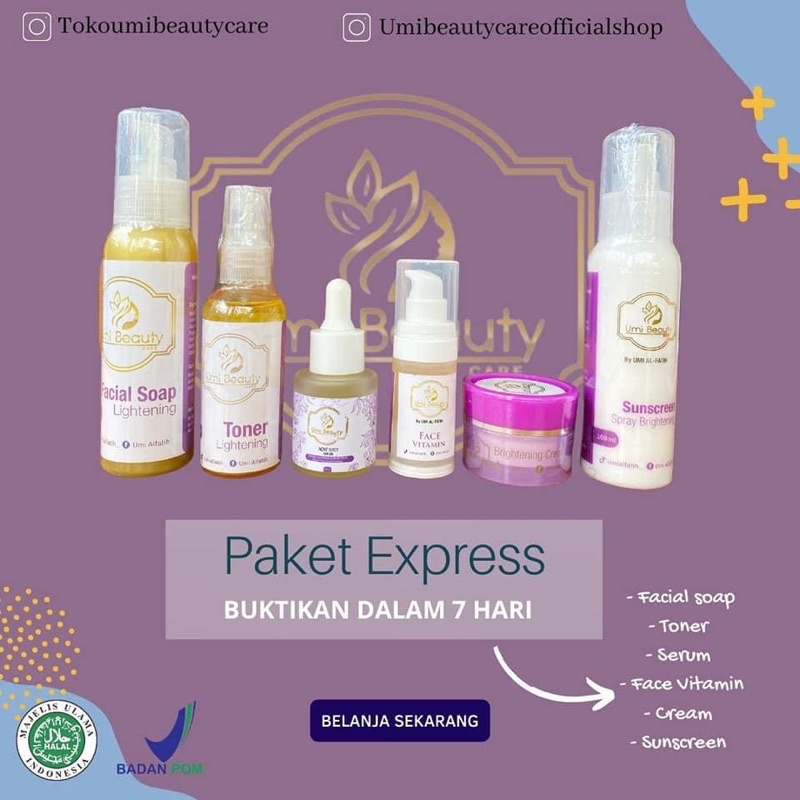 paket ekspress ubc by umi alfatih / paket ubc umi beauty care / skincare ubc / cream ubc / serum ubc