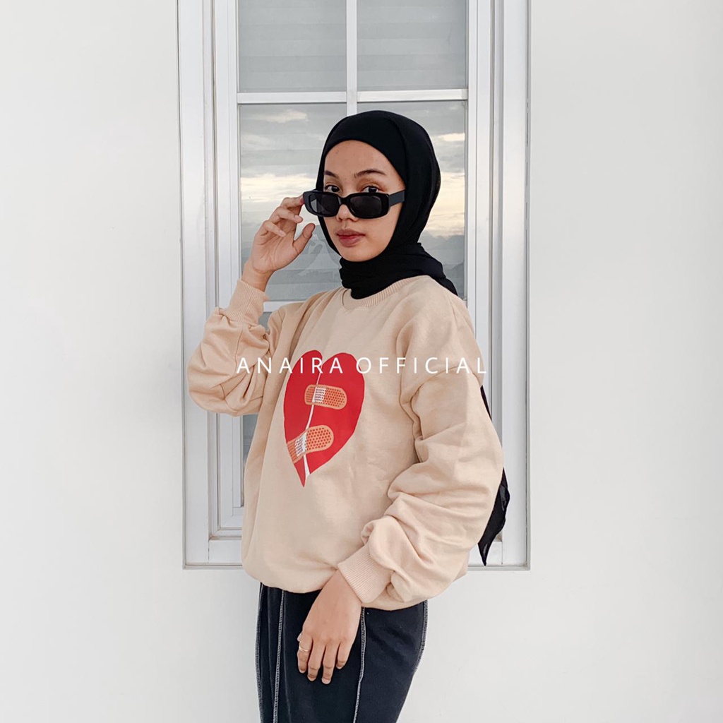 SWEATER WANIITA BROKEN HEART ANAIRAOFFICIAL SWEATER OVERSIZE WANITA SWEATER CEWEK SWEATER OVERSIZE CEWEK CREWNECK CEWEK CREWNECK WANITA