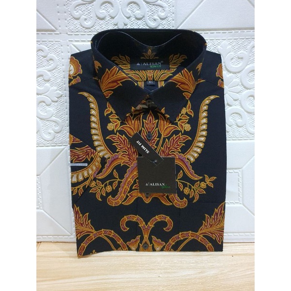 Kemeja Alisan Batik Slimfit Size 15.5 Tangan Pendek