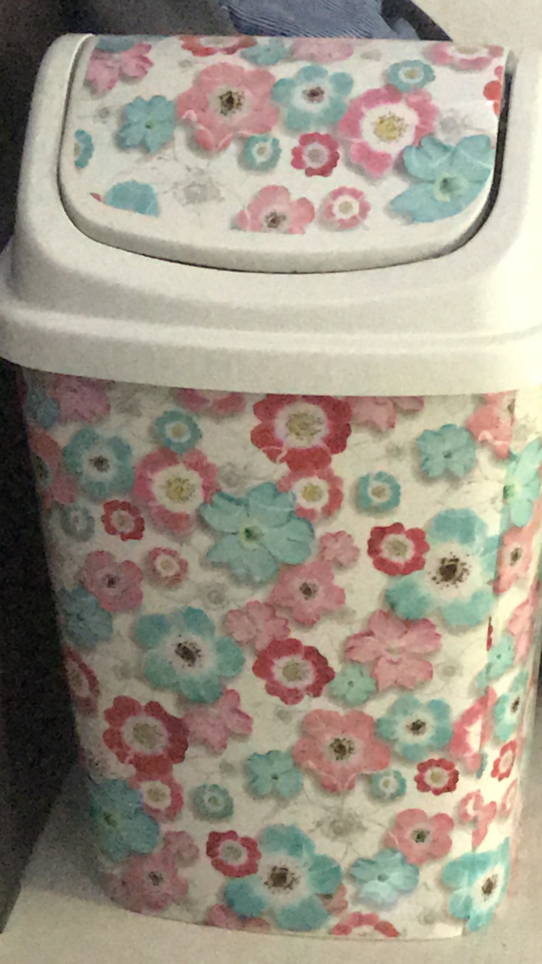 Tempat Sampah Tutup Goyang,print Rose/shaby / Ester Size 5l Dan 10l, 15l