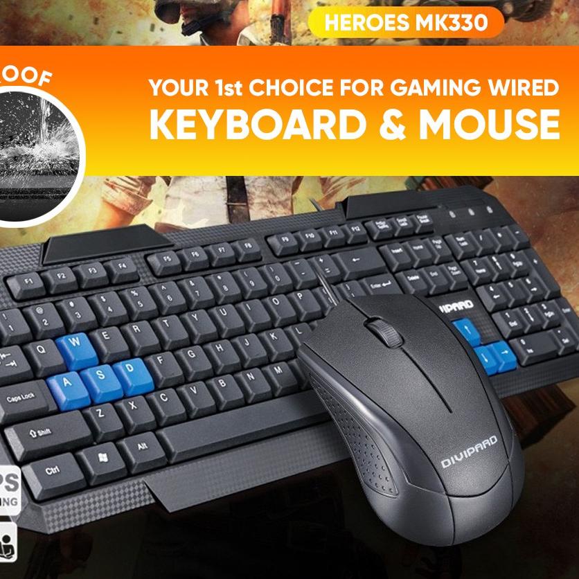 Keyboard Mouse Combo Divipard Keyboard dan Mouse USB MK330