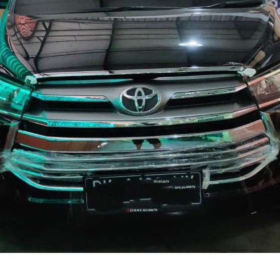 List lis grill grille radiator bumper depan toyota nova innova reborn 2016 sampai 2019 2018 2017 tipe g v ribon chrome crome