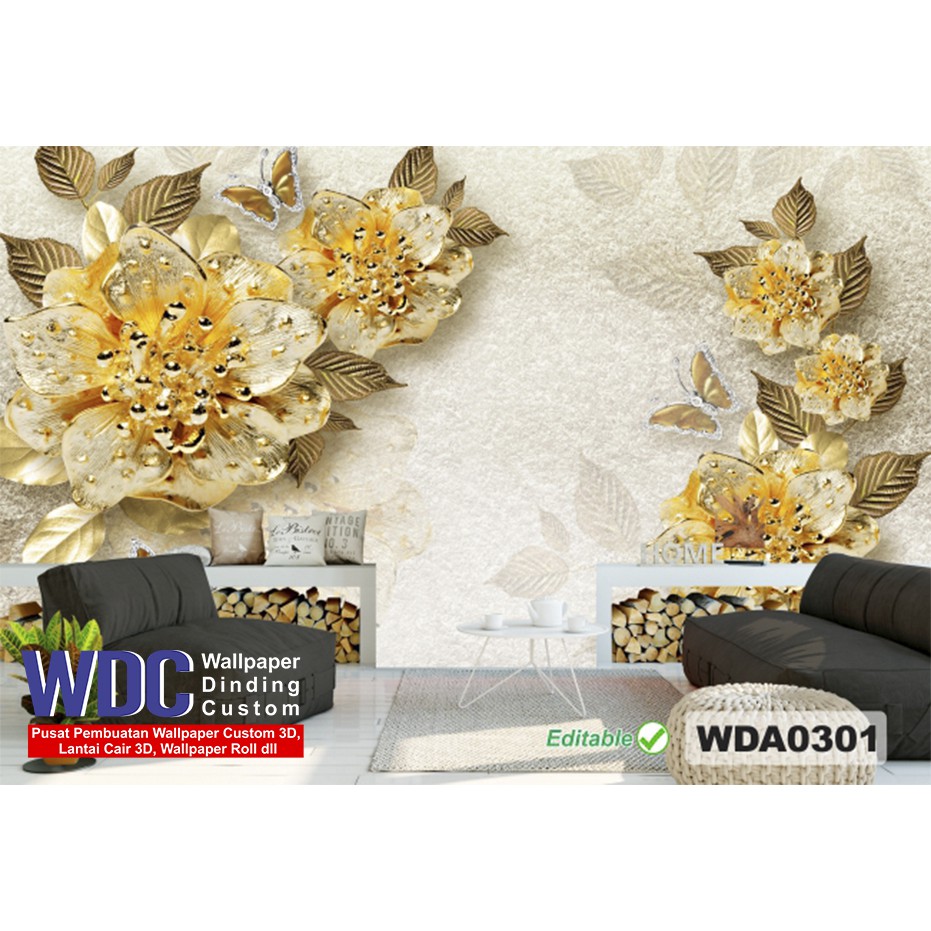 wallpaper 3d floral, wallpaper dinding bunga 3d, wallpaper dinding custom, wallpaper 3d murah