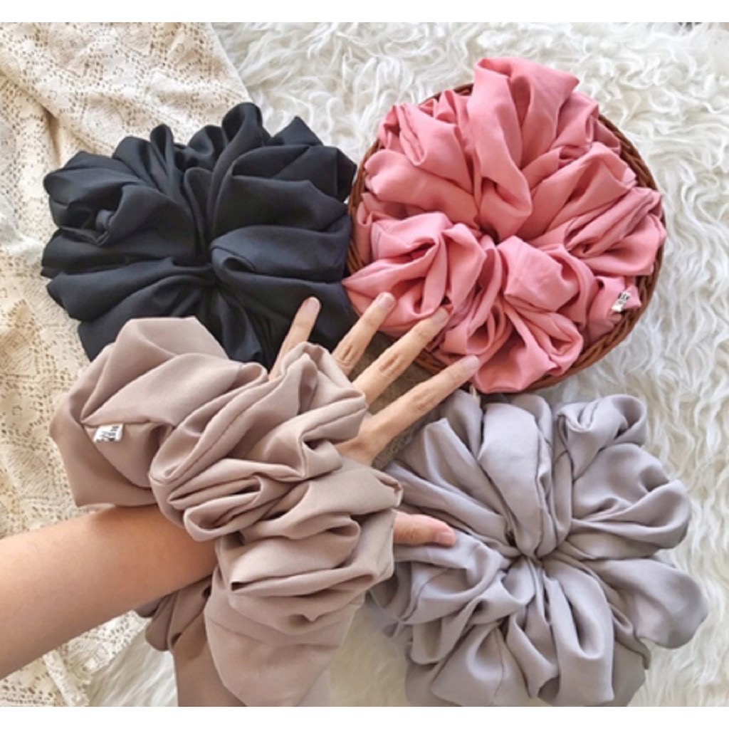 Scrunchie ikat rambut cepol / kuncir rambut kain scrunchie jumbo