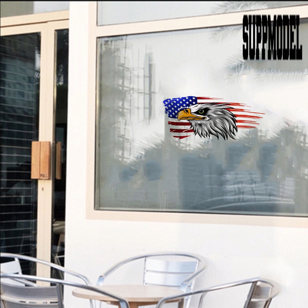 Stiker Vinyl Desain American Eagle Eye-catching Visual Effect Dapat Dilepas Untuk Dekorasi Mobil Van