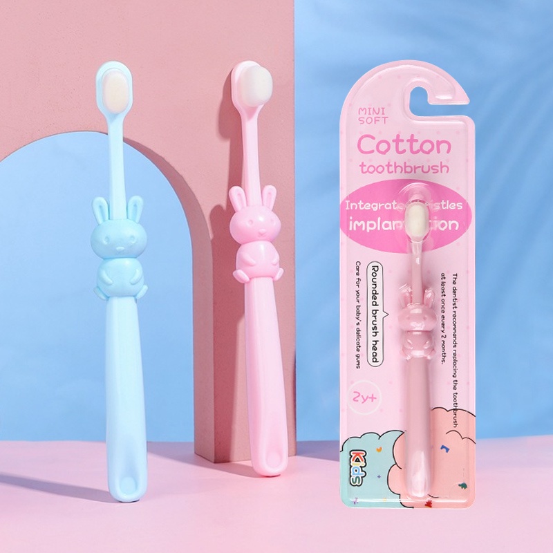 Sikat Gigi Anak Cotton Mini Soft Toothbrush Kids Sikat Gigi Anak Bayi Bulu Halus Round Brush Head Karakter Hewan Lucu/C 9
