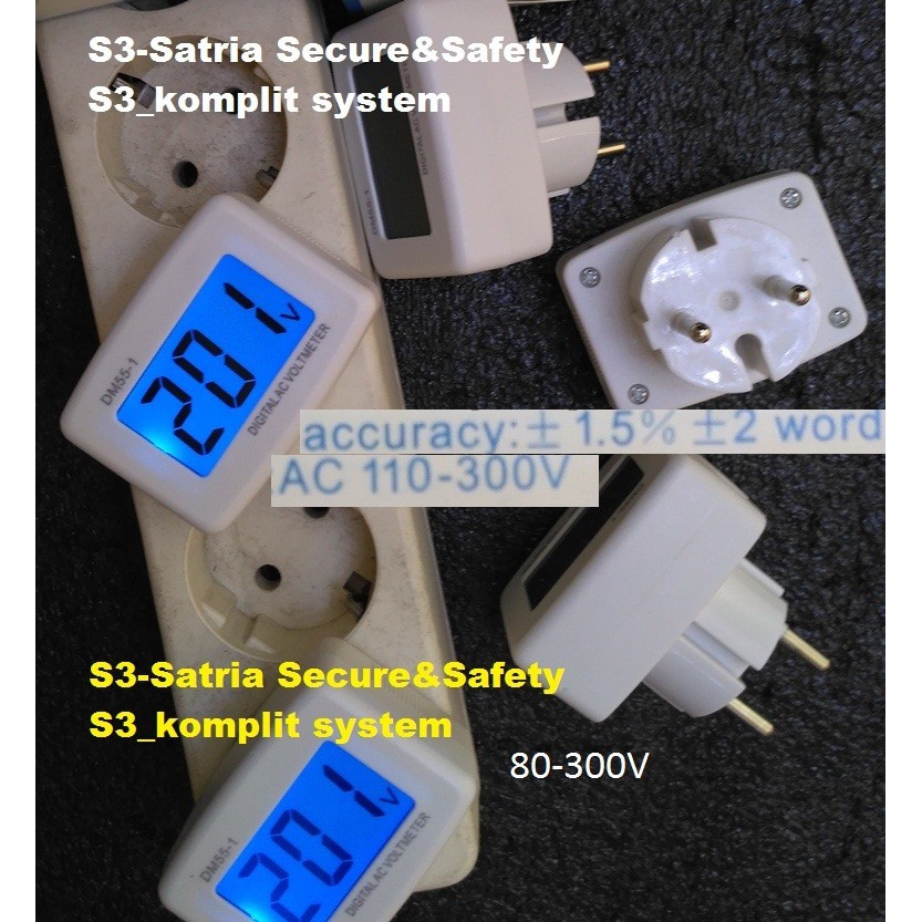 Alat ukur AC Listrik Voltmeter Digital Plug Stop kontak PLN Genset