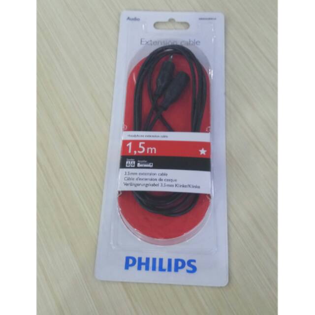 ORIGINAL Philips kabel Extension aux audio 3.5mm 1.5m 1.5 meter