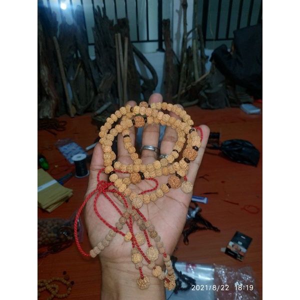 Tasbih tijani atijani 100butir biji genitri rudraksha asli | Kalung tasbih kesehatan | jenitri asli