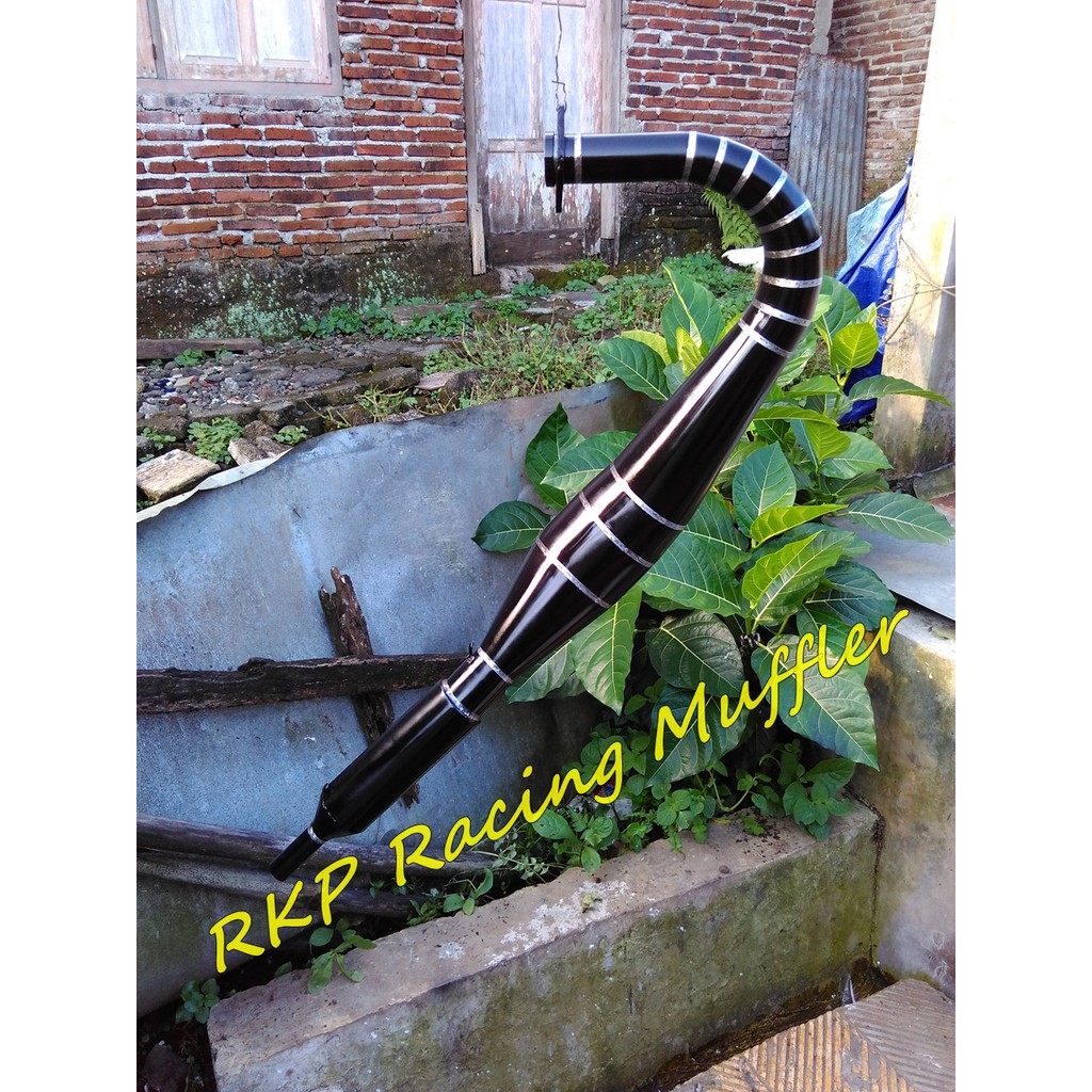Knalpot Telo / 3v3 black doff untuk motor Yamaha RX-King / RX King