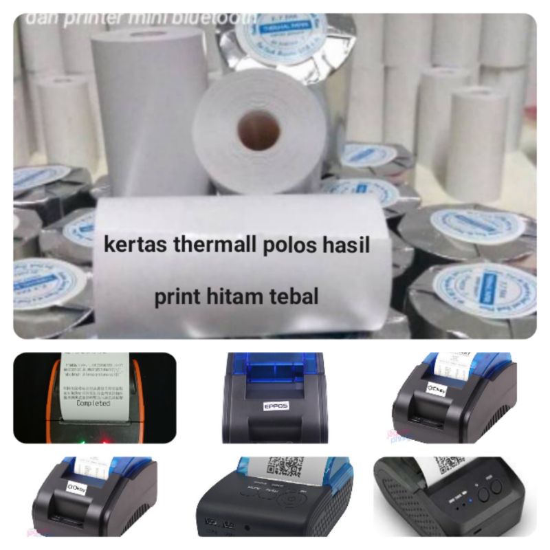 

Kertas thermall polos ukuran 57x30 untuk mesin print bluetooth harga untuk 1 dus isi 100 roll bonus.2 roll