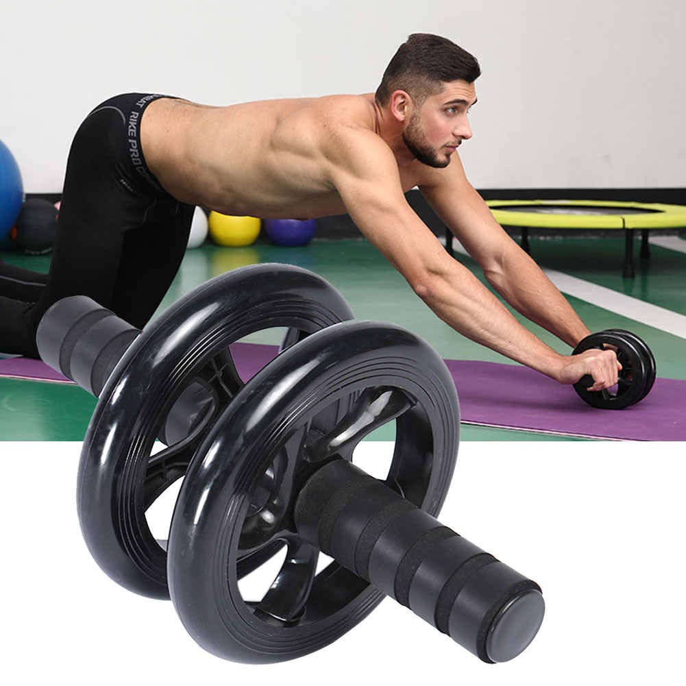 Alat olahraga Double abdomen in wheel / alat olahraga roller fitness