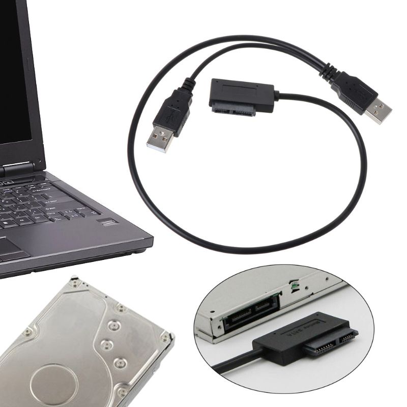 Kabel Adapter Konverter Power Supply Dual Usb 2.0 Ke 7 + 6 Pin Slimline Sata Untuk Notebook Laptop Cd-Rom Dvd-Rom Odd