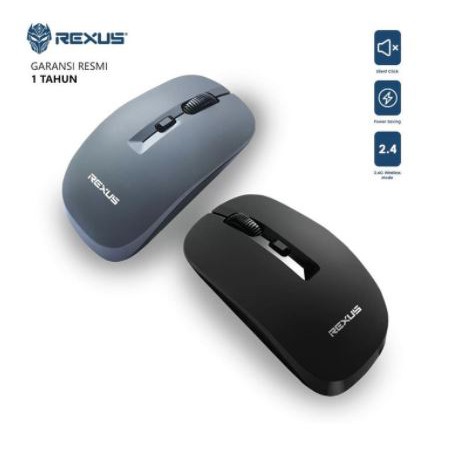 Mouse wireless rexus usb 2.0 2.4ghz optical 1600dpi silent for laptop pc office gaming q20 q-20