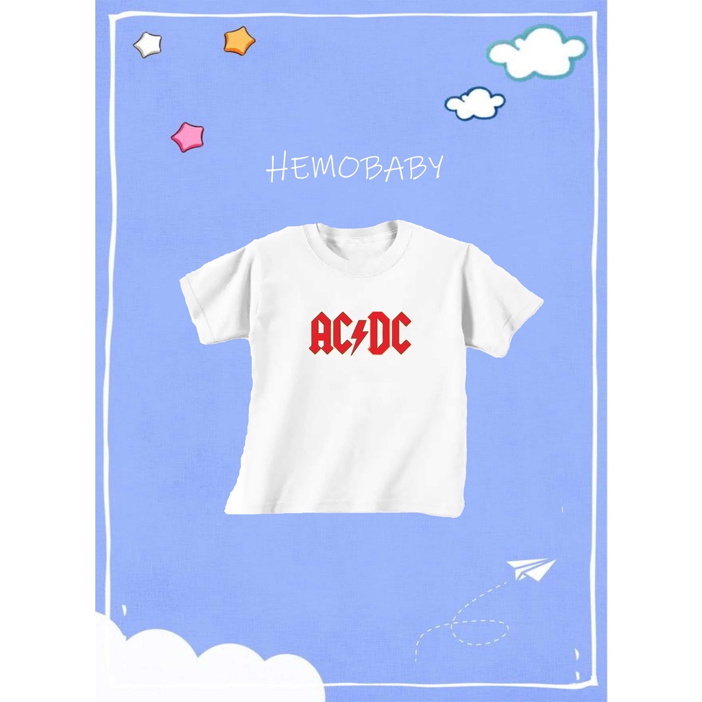 Kaos Baju Anak Band ACDC Usia 1 tahun sampai 6 tahun