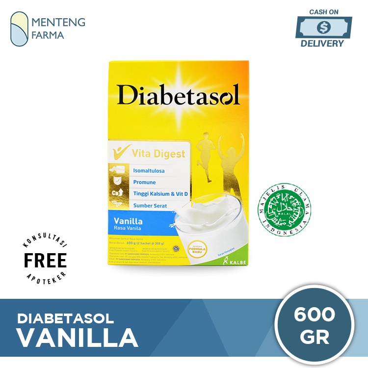 Diabetasol Vanilla 600 Gram - Susu Penambah Nutrisi Khusus Diabetes