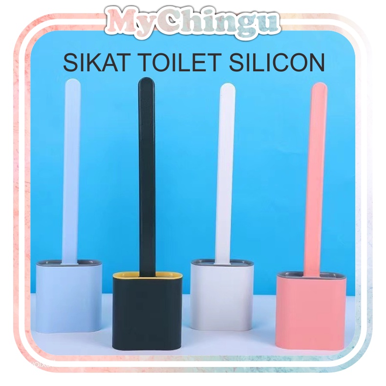 ❀ Chingu ❀ PA057 (Ada Kotak) Sikat Silikon Toilet Elastis Sikat Pembersih WC Silicone Brush Import