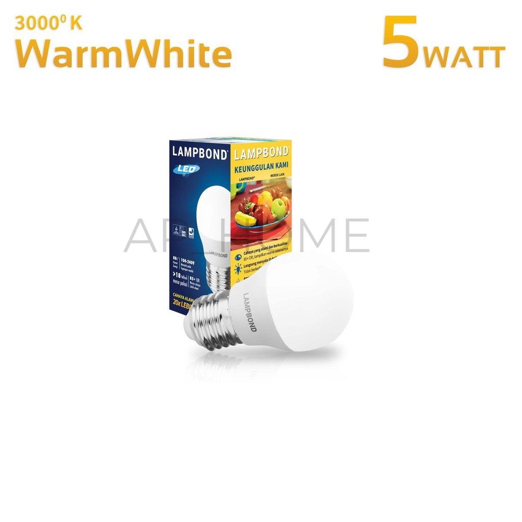 Lampbond - Lampu LED Bohlam 5 Watt - Warm White
