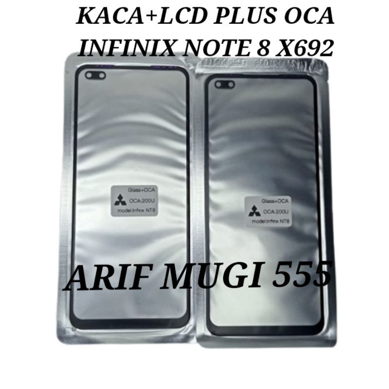 Kaca Lcd+Lem Oca Glas Lcd Kaca Touchscreen Infinix Note 8 X692 Original