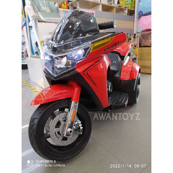 Motor Aki Anak Harley Ban karet Red