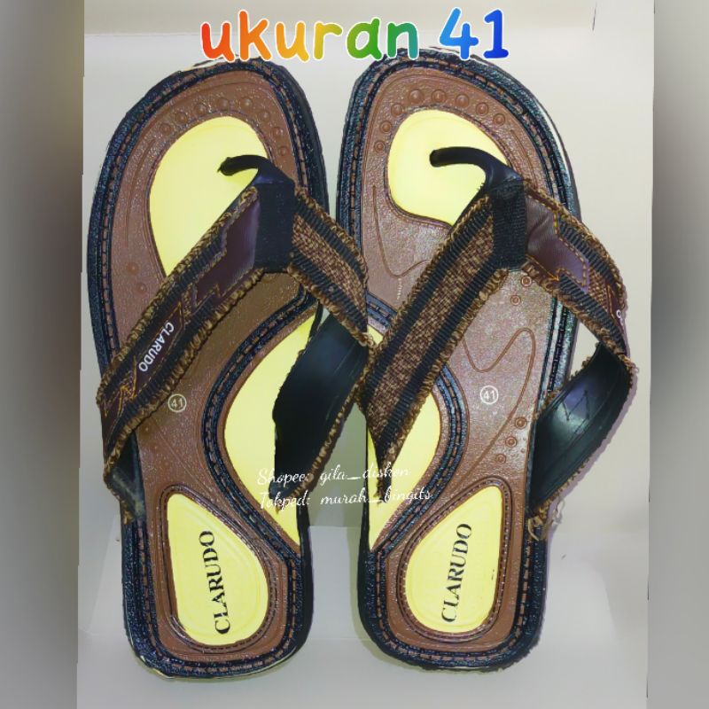 Sandal Pria murah/ sandal pergi ringan, sintetis karet/ anti air, ukuran 41 coklat