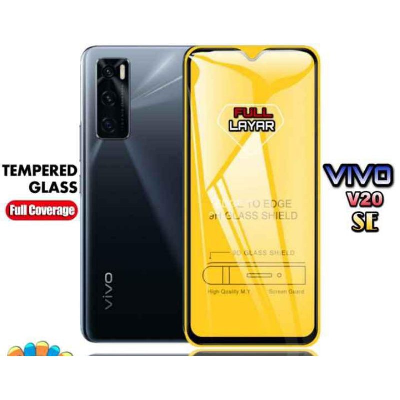 Tempered Glass Vivo V20/V20SE Full Cover Protector Quality Anti Gores/Temper Glass/Tg