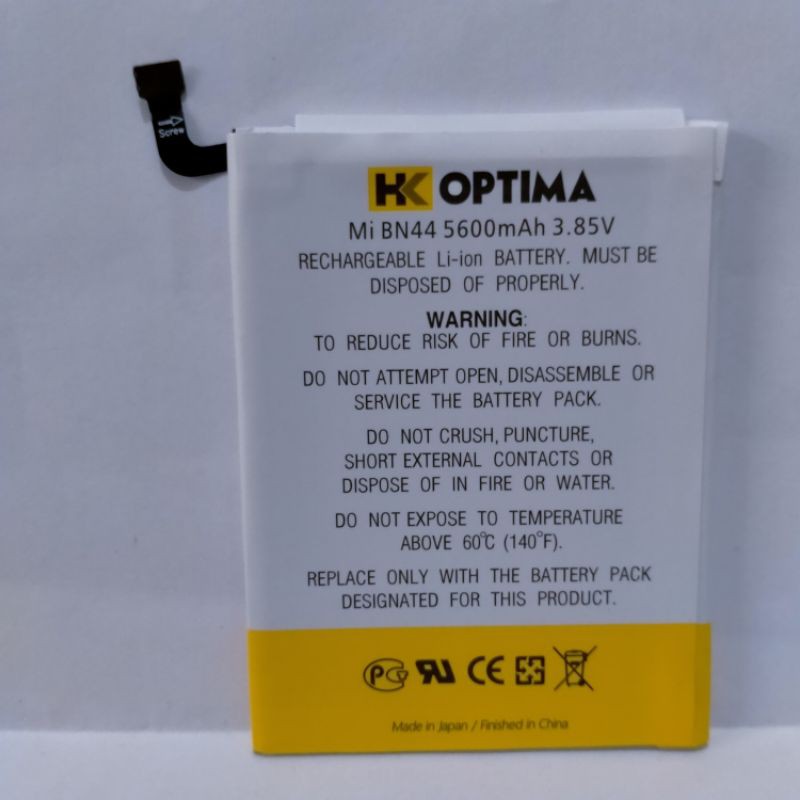 BATERAI BATTERY BATRE REDMI 5 PLUS BN44 redmi 5+ BN 44 REDMI 5PLUS BN-44 REDMI5+ DOUBLE POWER HK OPTIMA