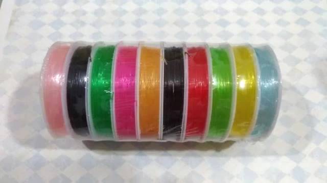 Tali Kenur / Senar Elastis Warna Korea 0.6 mm - 1.0 mm - 10 Yards (10 Roll)