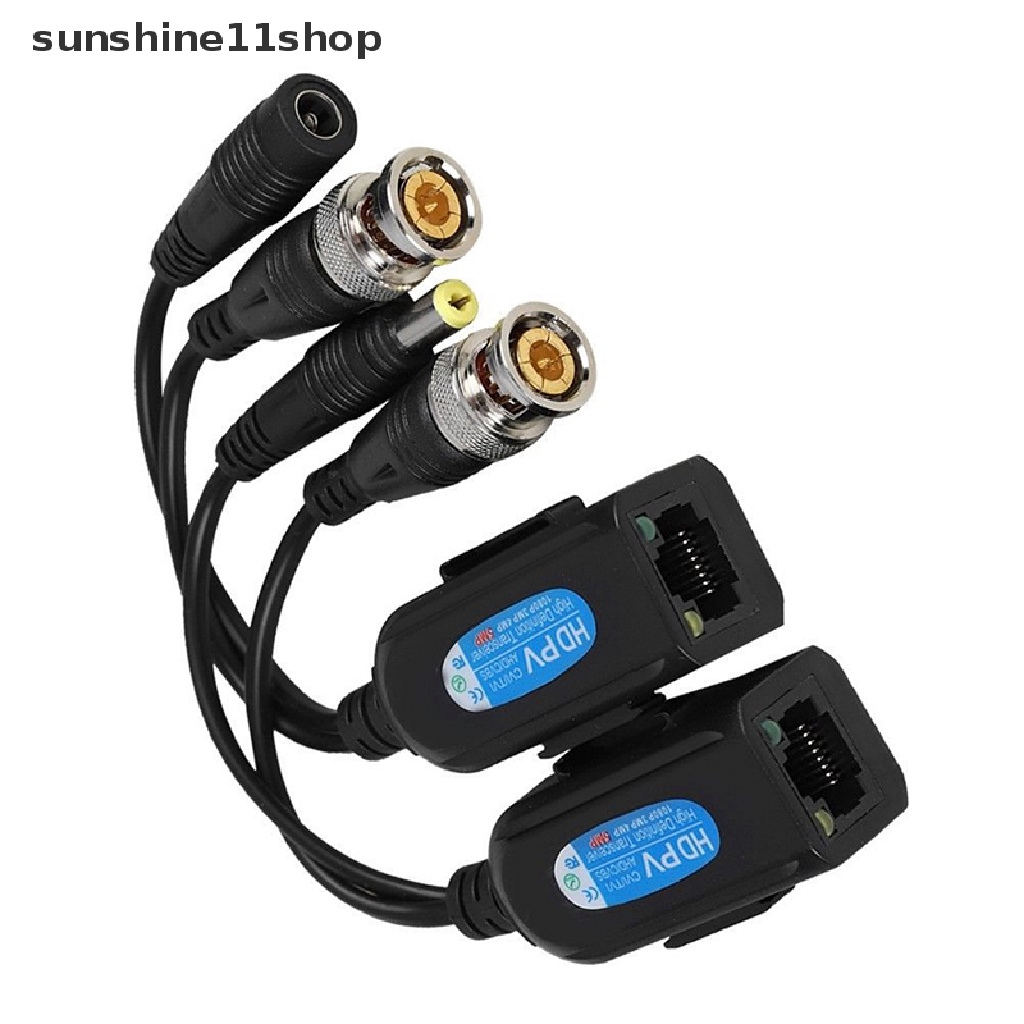 Sho 1 Pasang Konektor Coax BNC Video Power Balun Transceiver Ke CAT5e 6 RJ45