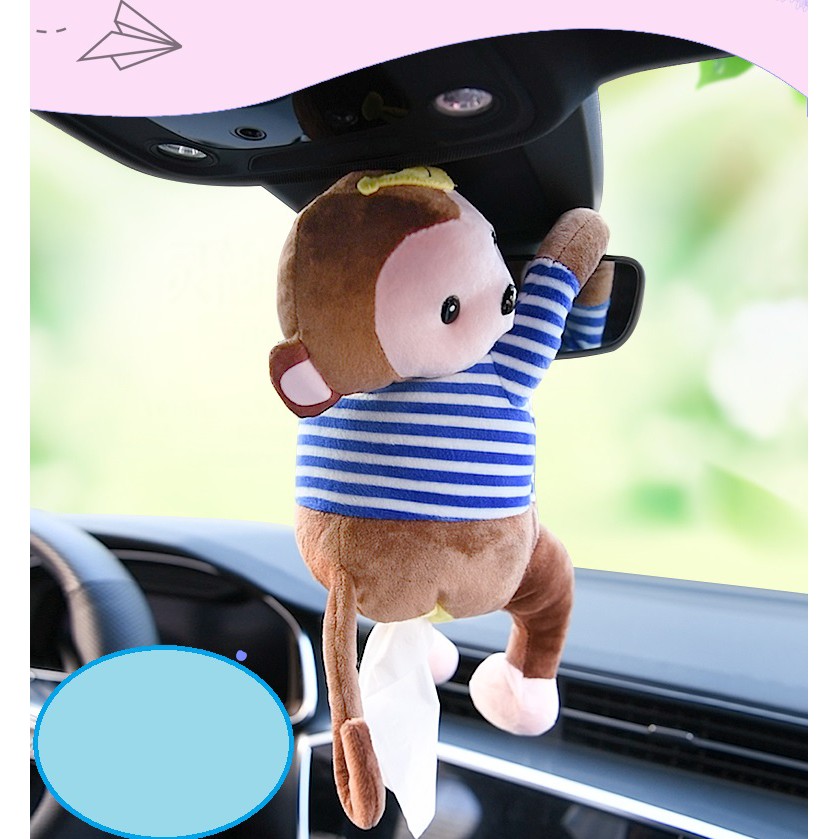 NEW WHOLE MONKEY Monyet Kotak Tempat Sarung Tisu Gantung Belakang Jok Mobil Arm Rest Tissue Holder