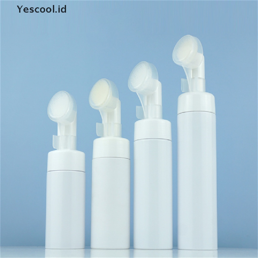 (Yescool) Botol Dispenser Sabun Cair / Mousse Dengan Brush Pembersih Bahan Plastik