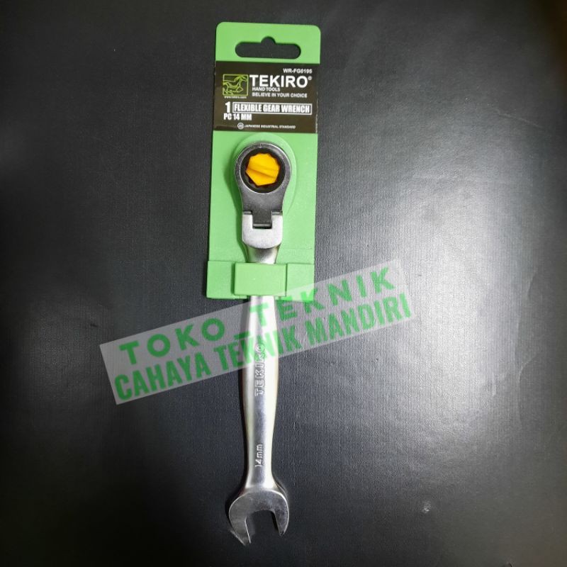 TEKIRO kunci ring pas 14 mm rachet flexible kunci tekiro
