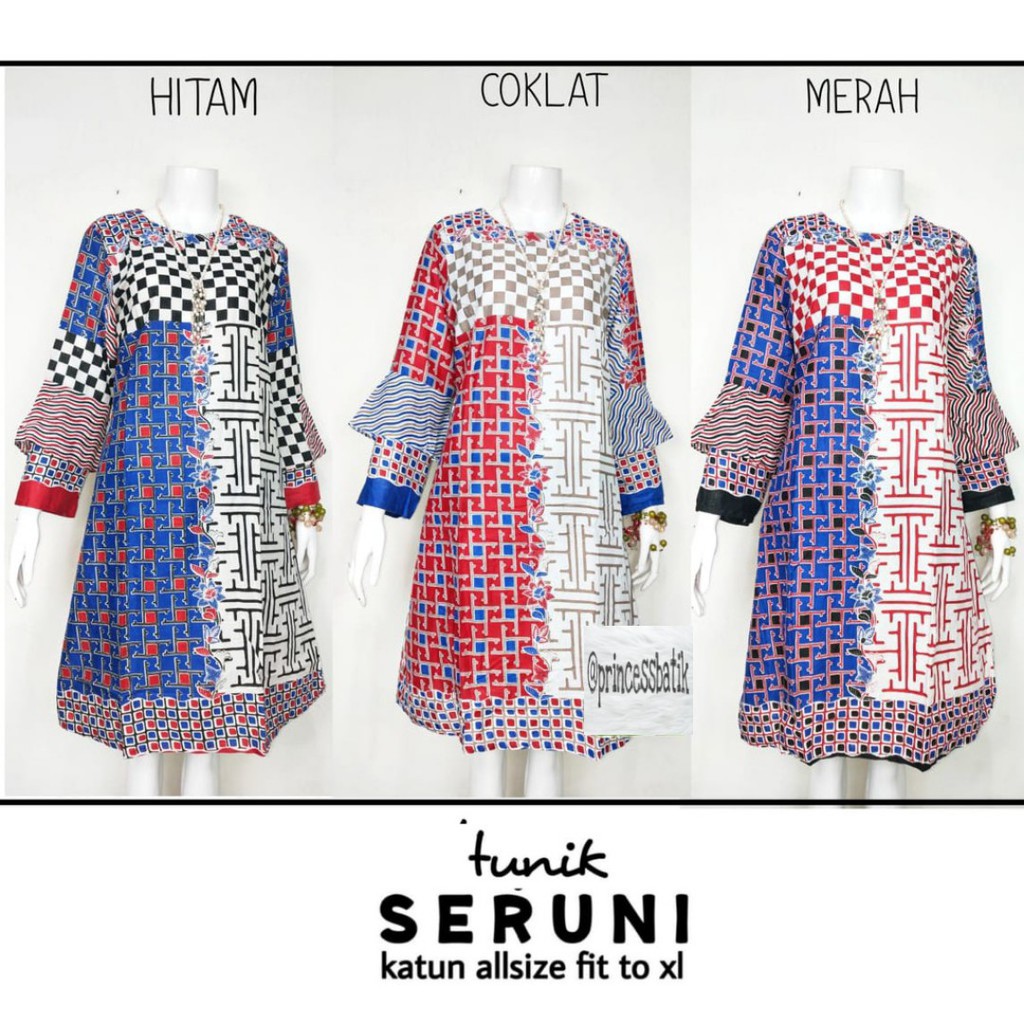 TUNIK SERUNI TUNIK BATIK CEWEK TUNIC BATIK WANITA SERAGAM BATIK KERJA BATIK KANTOR BATIK MUSLIM