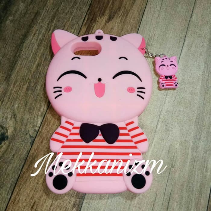 barokah pingky oppo a3s a5 case boneka 3d karakter soft silicon 4d mimi cat