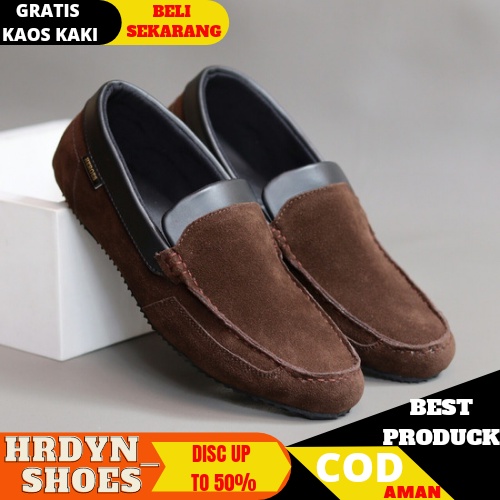 KILIAN Sepatu Casual Slip On Kulit Asli Kasual Formal Slop Kerja Kantor Kondangan Original Pantofel Pria Cowok