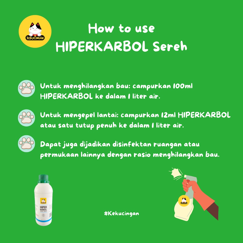 Karbol Sereh Antibacterial Disinfektan HIPERKARBOL Kekucingan 500ml