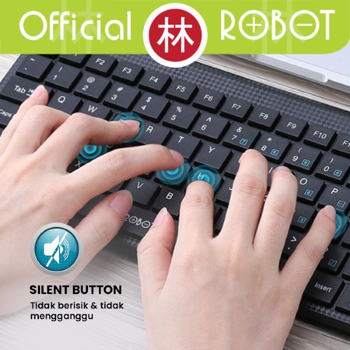 Robot RK10 Mini USB Wired Keyboard Ultra Thin Silent Button Anti Slip