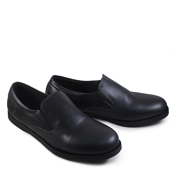 BIG SALE BRANDED !! Sepatu Pria Sauqi Hibrida Slop Black Casual Formal Santai Kerja Kantor