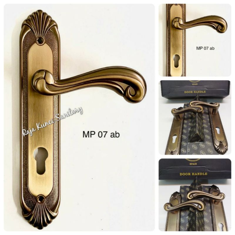 Handle Pintu Plate SES Spain Antique Brass/Ukir/Gagang Pintu/Pegangan Pintu