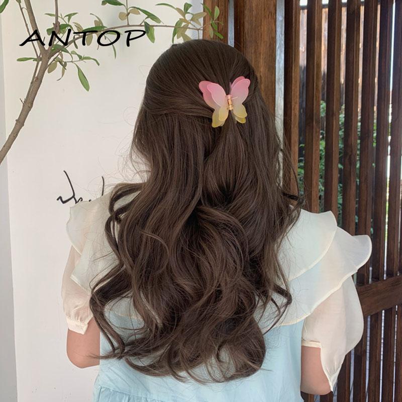 Jepit Rambut Model Butterfly Dua Lapis Warna Gradasi Untuk Wanita