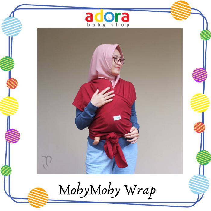 Adora Mobymoby Gendongan Bayi Instan Wrap Gendongan Kain Panjang Baby Carrier Gendongan Anti Pegal