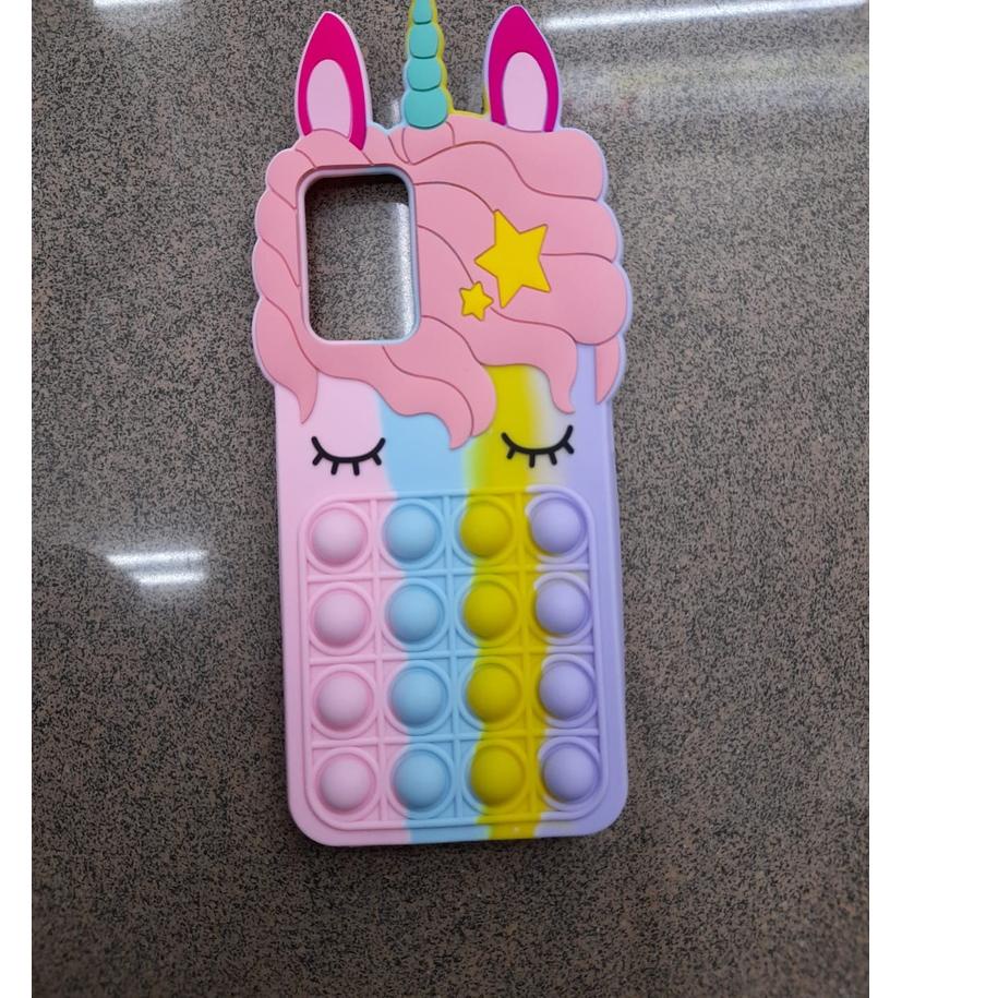 Paling Diminati.. Pop it Vivo Y15s Y91c Y17 Y12 Y15 Y91 Y93 Y95  Case 3D Karakter Unicorn Kuda Poni 