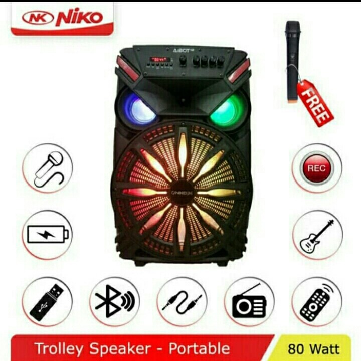 NIKO AIBOT 12 - Speaker Multimedia 12&quot; / Speaker Portable Bluetooth 12 Inch