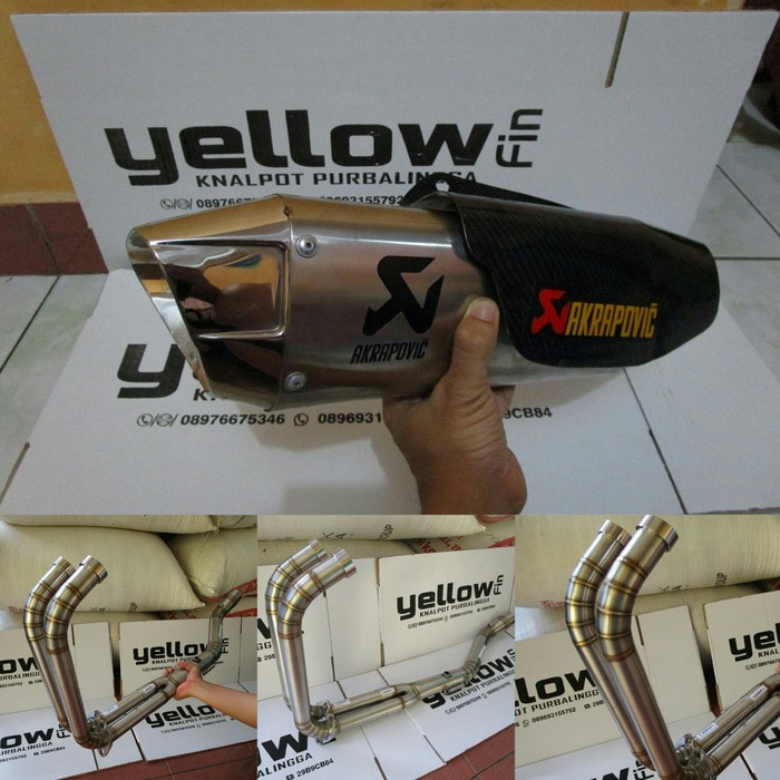 Knalpot Akrapovic GP New full system untuk Yamaha R25 / MT25